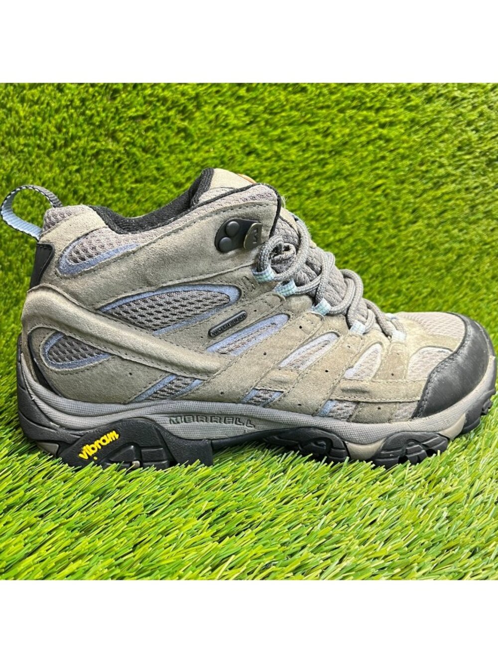 Merrell Moab 2 Mid Womens Size 10 Gray Black Waterproof Lace Up Hiking Boots